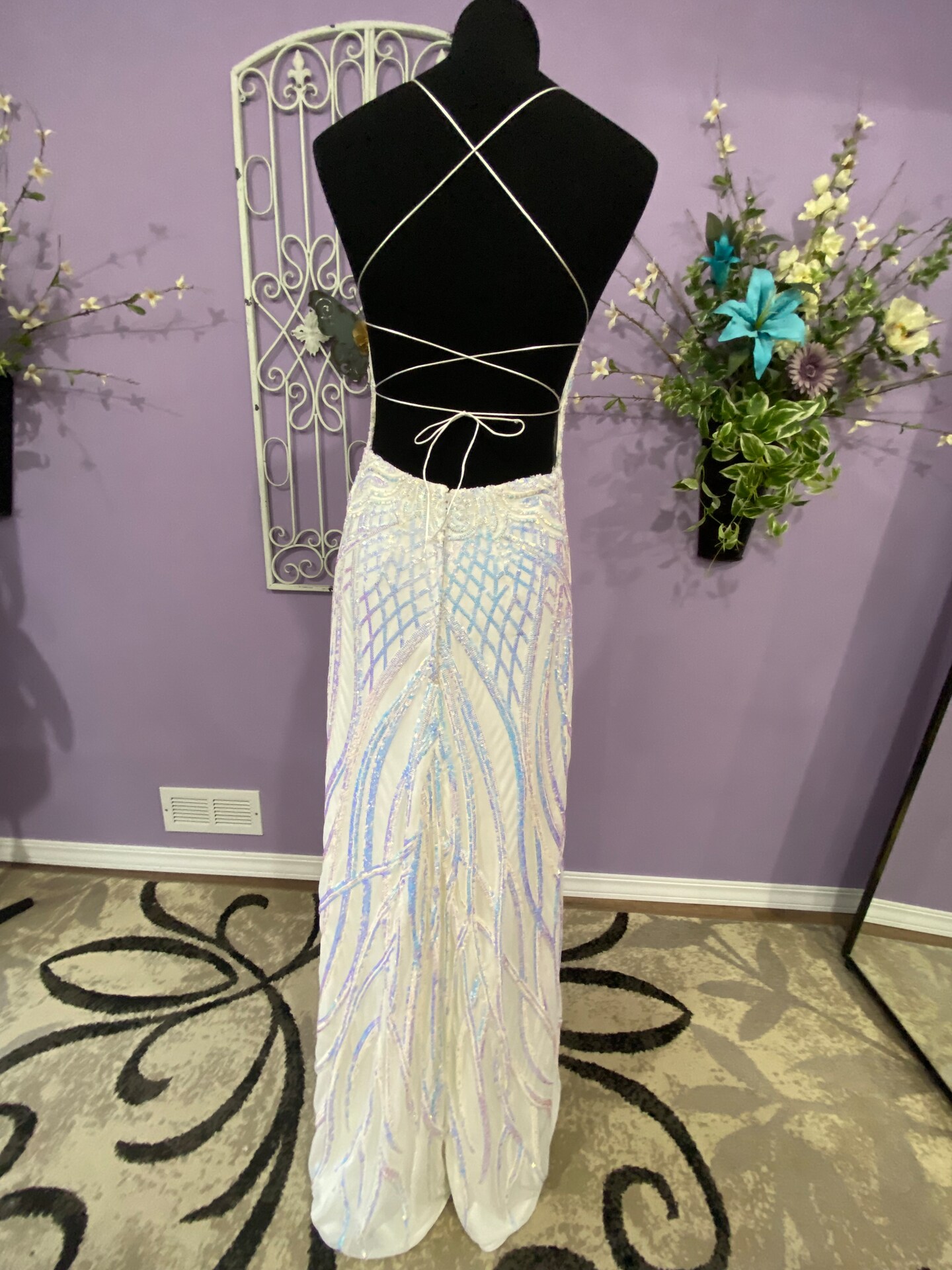 opal dress floor length Seraphina Opal Blossom Gown 3X / Blue