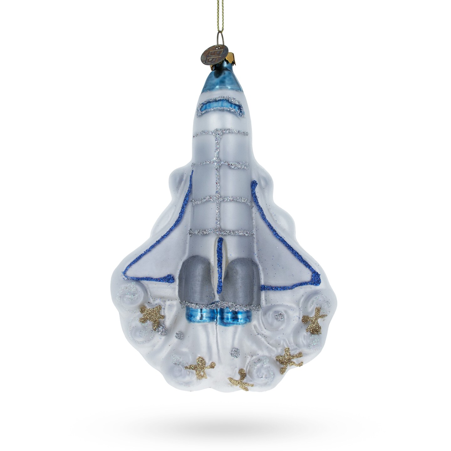 Space Shuttle Take-off Blown Glass Christmas Ornament