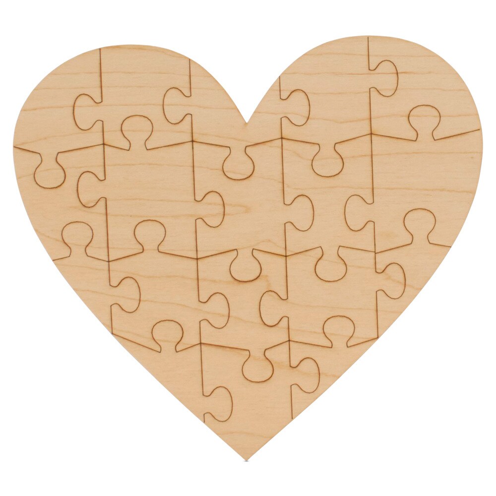 Puzzle Heart Wood Cutout, From 4”-23”, Valentine Craft/Decor | Woodpeckers