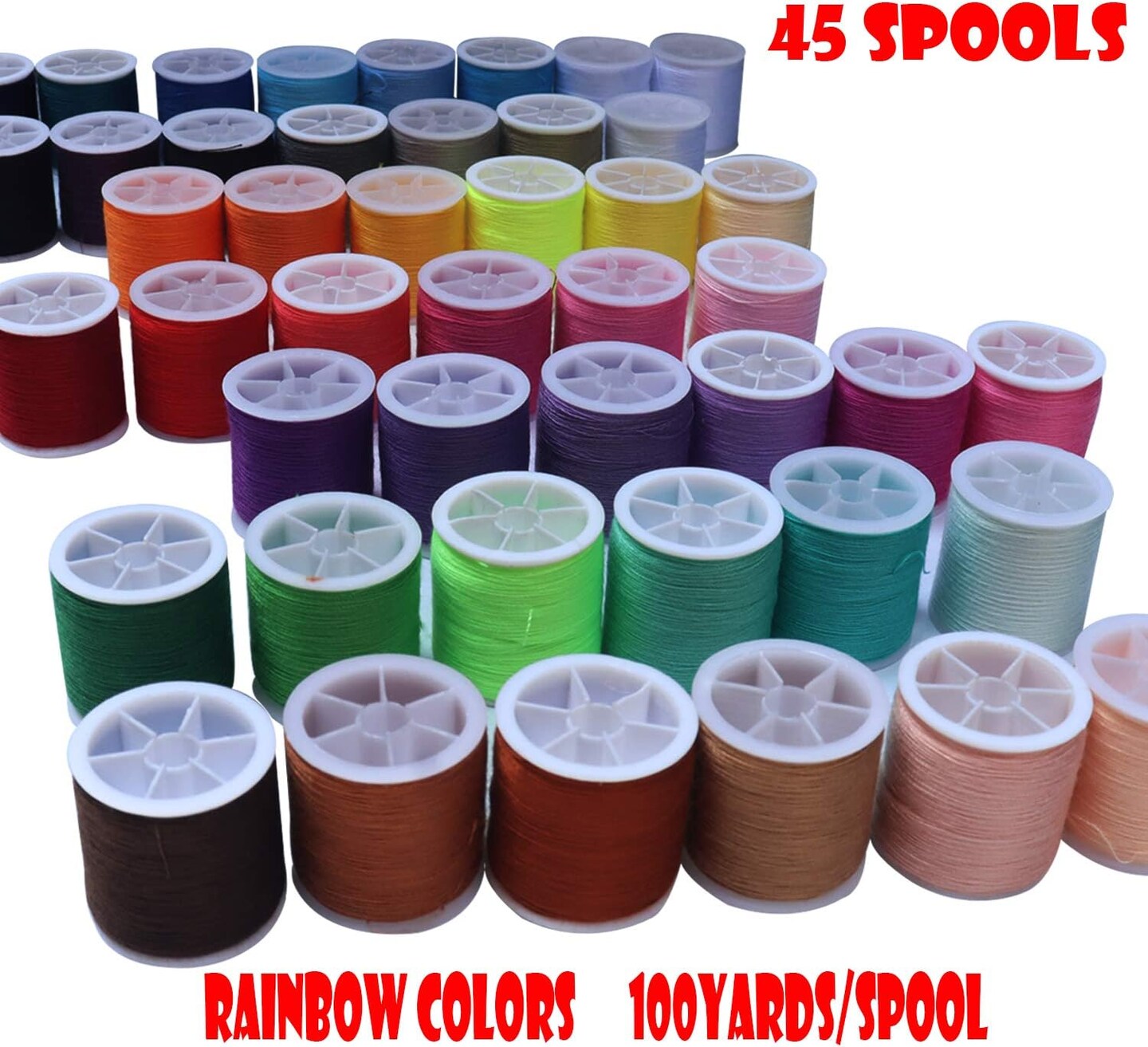 45 spools Sewing Thread Kits Polyester for Hand &#x26; Machine Sewing Total 4500yards