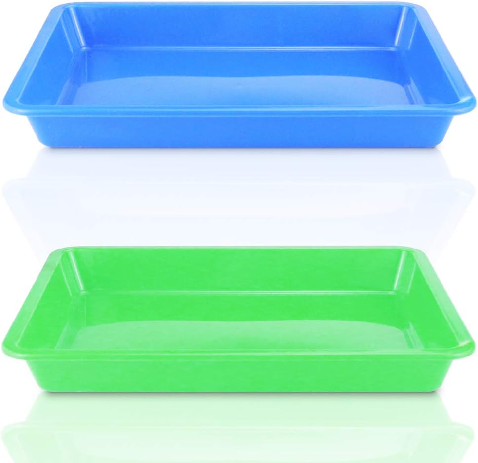 5 Pack Multicolor Plastic Art Trays - Activity Tray Crafts Organizer Tray Serving Tray for School Home Art and Crafts, DIY Projects, Painting, Beads, Organizing Supply, 5 Color