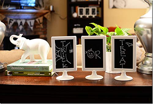 QQOUTLET Standing Frame Color Photo Frames 4 X 6 Each Frame Holds 2 Pictures Wedding, School, Party Table Number (White)