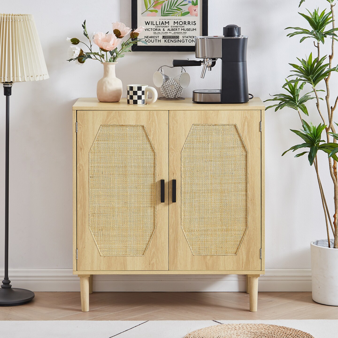 Rattan Kitchen Storage Cabinet | Organize in Style