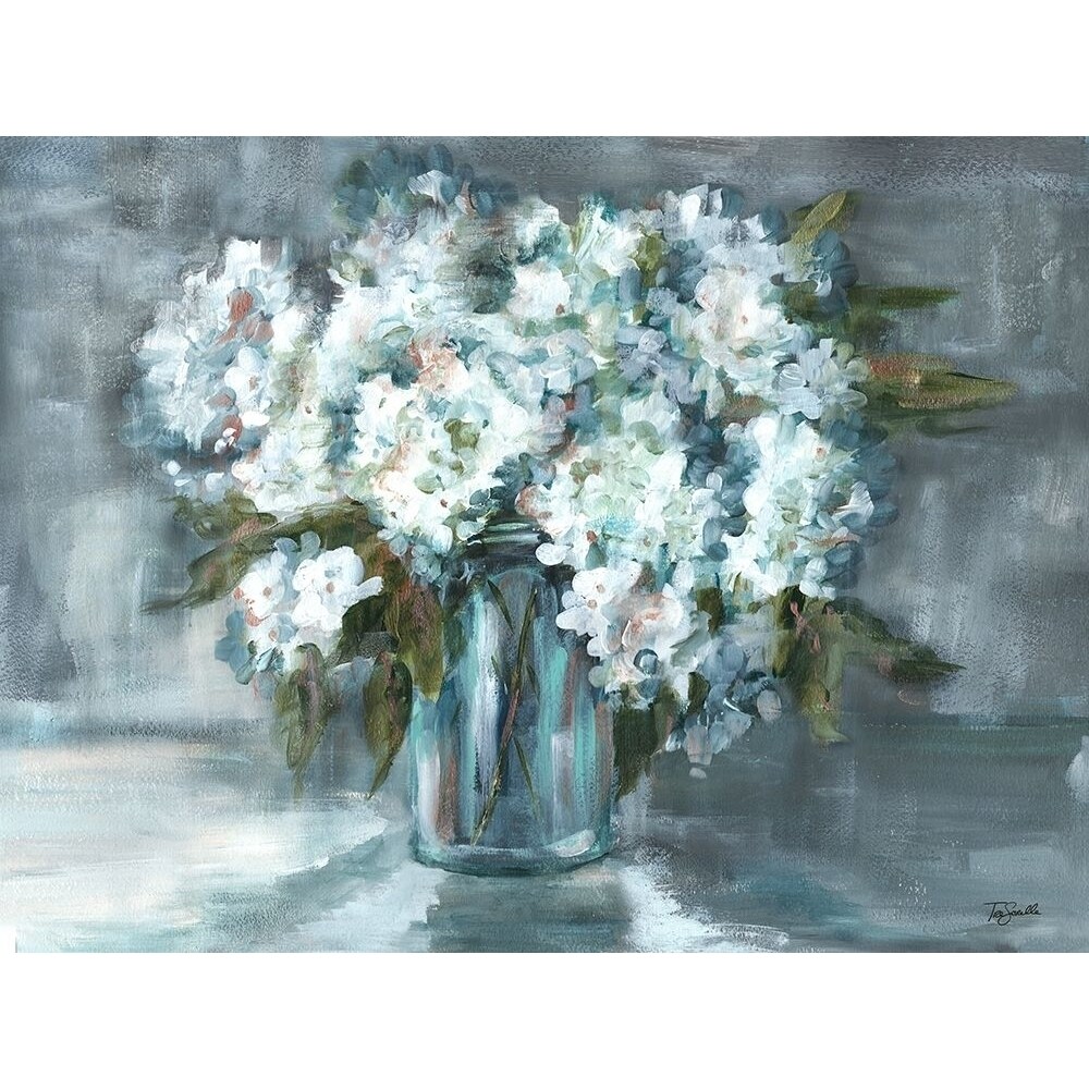 White Hydrangeas On Gray Landscape Poster Print By Tre Sorelle Studios