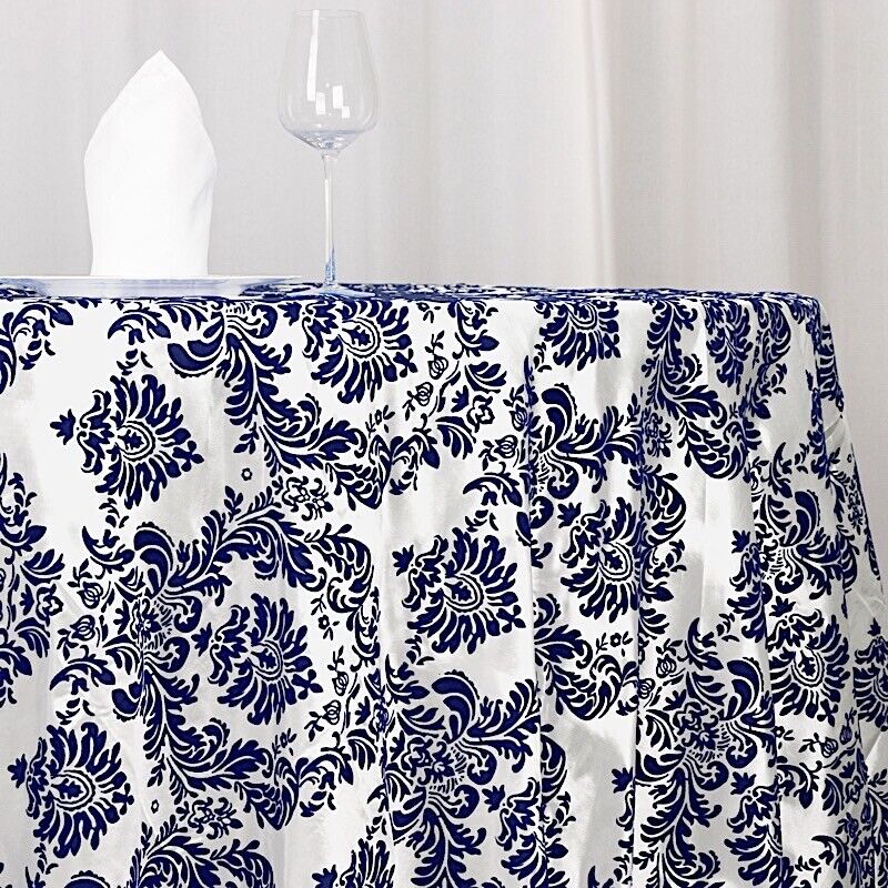 120 inches Damask Taffeta Round TABLECLOTH Velvet