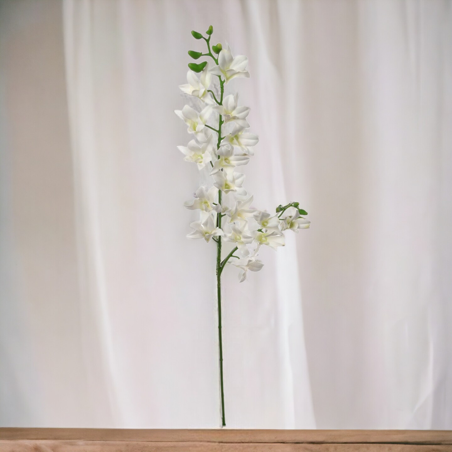 Real Touch Cream Dendrobium Spray - 12-Pack, Lifelike Blooms, Elegant Floral D&#xE9;cor, Ideal for Weddings, Events &#x26; Home - Perfect for All Seasons, Floral Home by Artificial Flowers