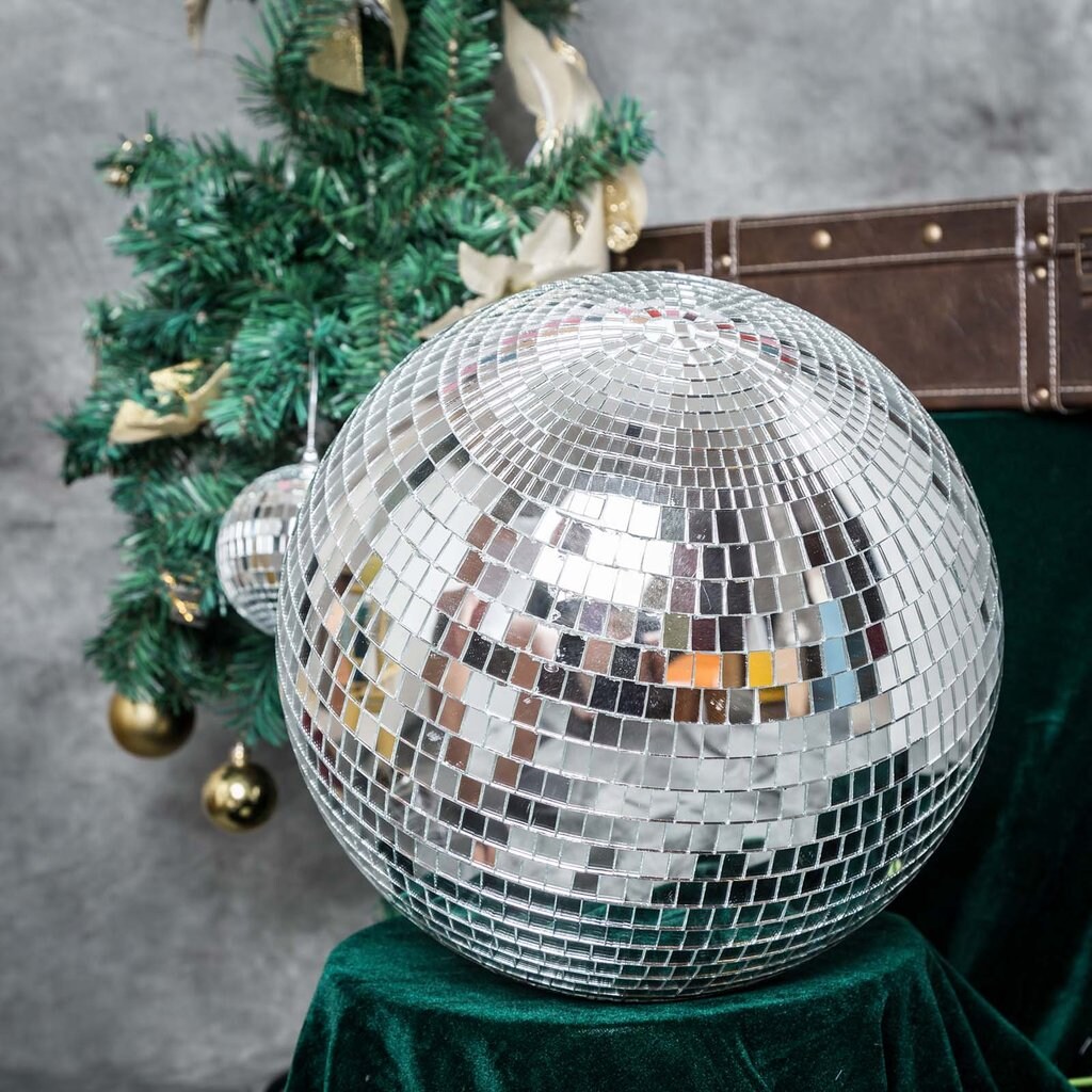 16-Inch wide Foam with Mirror Silver Disco Mirror Ball