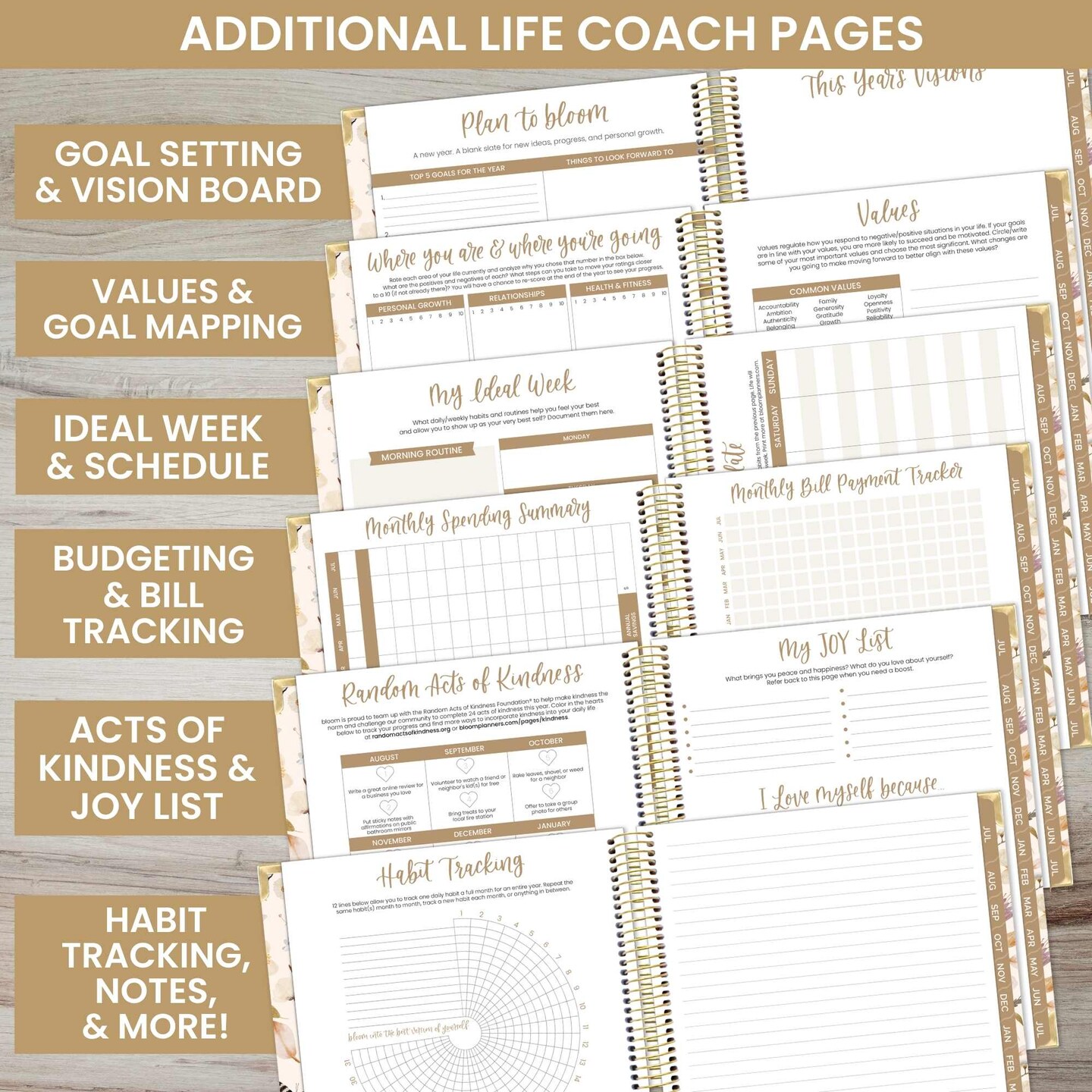 bloom daily planners 2024-25 Vision Planner, 7.5&#x22; x 9&#x22;, Butterfly Garden