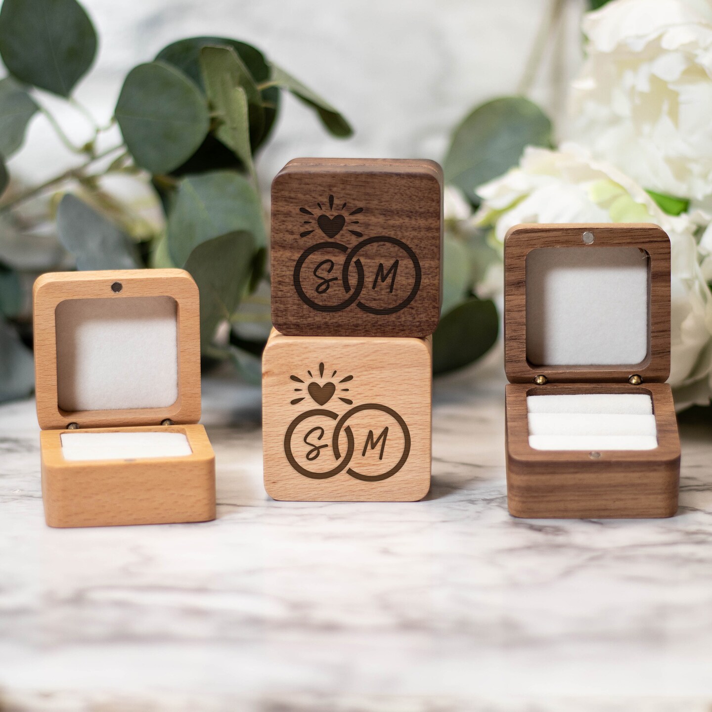 Personalized Wedding Ring Box | Maple Or Walnut Wood | Wedding Proposal ...