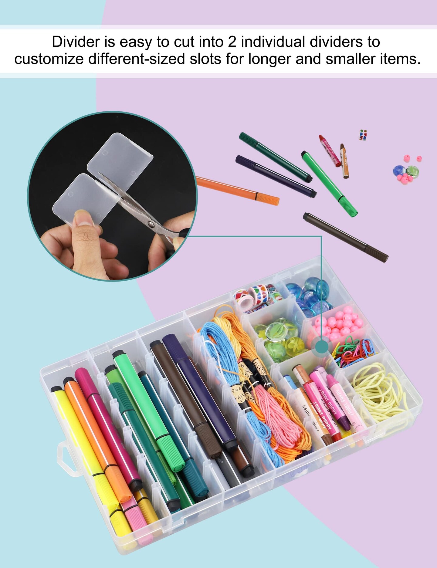 2 Pieces Bead Organizer 3600 Tackle Box Organizer Clear Organizer Box 36 Grids Plastic Craft Organizer Jewelry Sewing Storage Box with Dividers