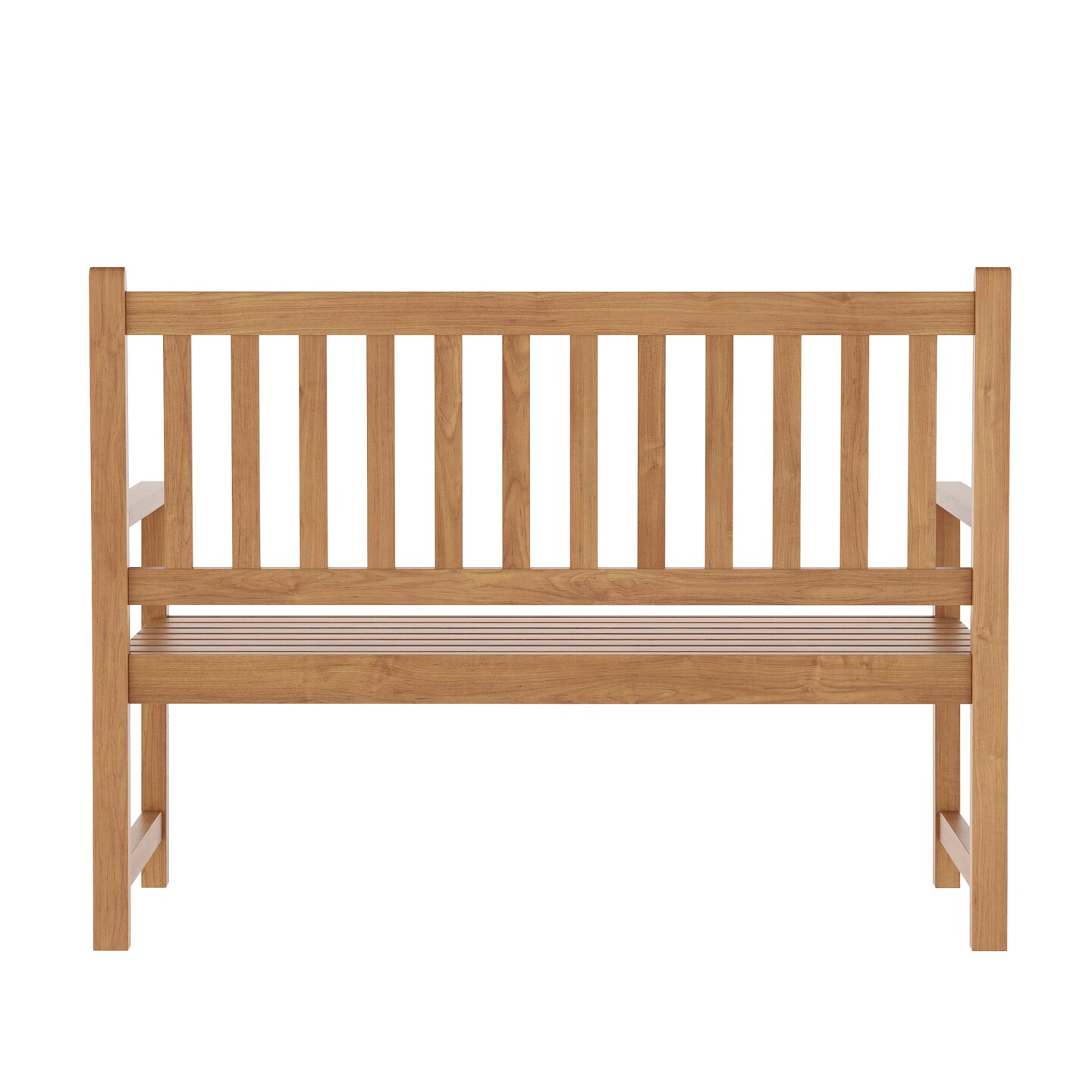 Merrick Lane Andover Indoor/Outdoor Patio Bench/Dual-Person Loveseat with Slatted Acacia Wood Design for Use in Sunroom, Backyard, Porch, or Garden