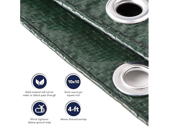 Pool Winter Cover | Wrap Up Your Pool Top-Quality Winter Covers | Wave Silver 12-Year 15-ft Round | MINA&#xAE;