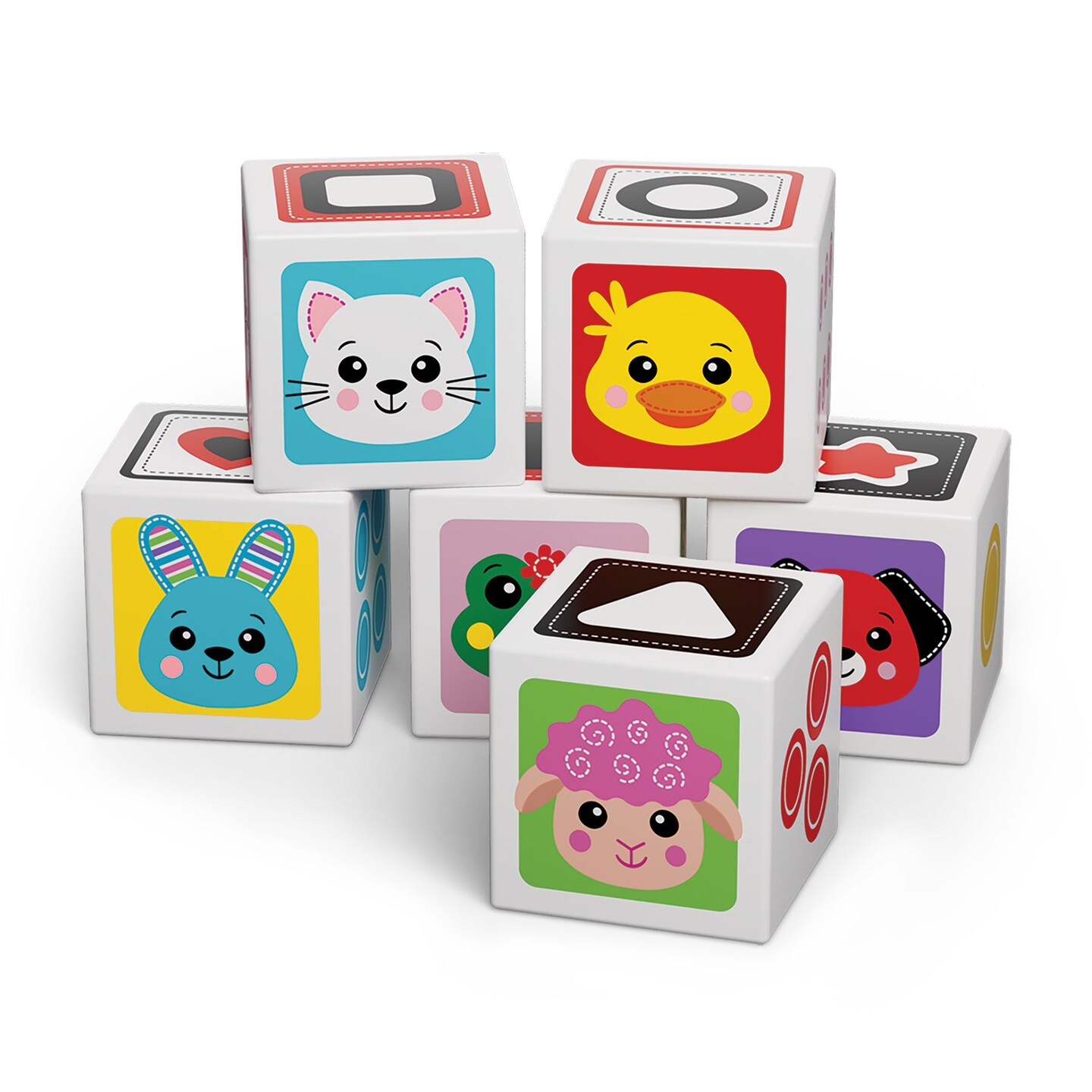 Kids Hits: My First Wooden Cubes - Stack, Match, and Explore with Six Cute Animals, Numbers, and Shapes &#x2013; 100% Eco-Friendly Fun