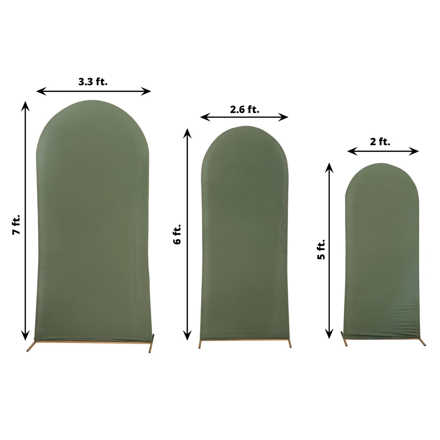 3 Fitted Matte Spandex Round Top Wedding Arch Backdrop STAND COVERS