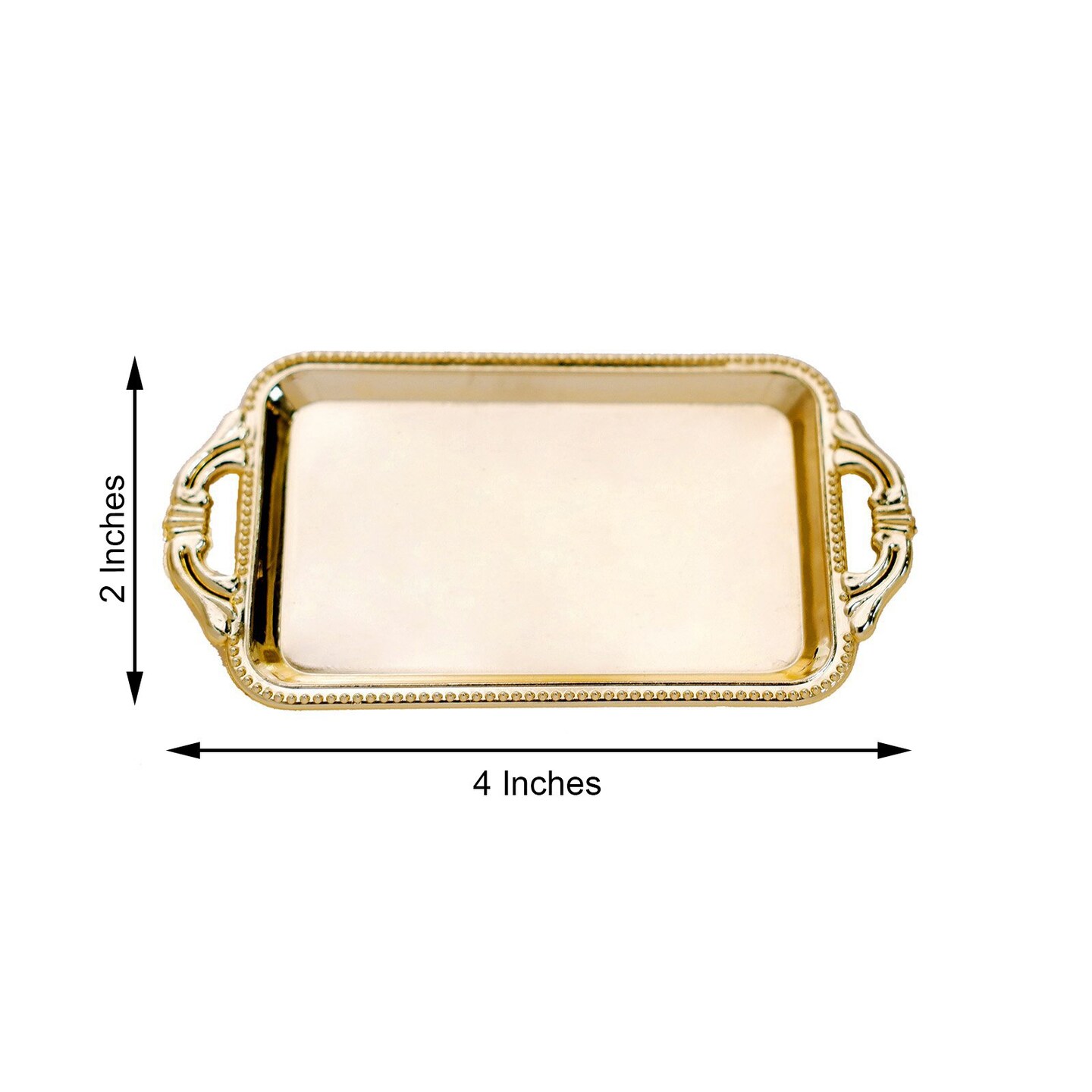 12 pcs 4 in long Metallic Mini Rectangle Trays Favor Holders