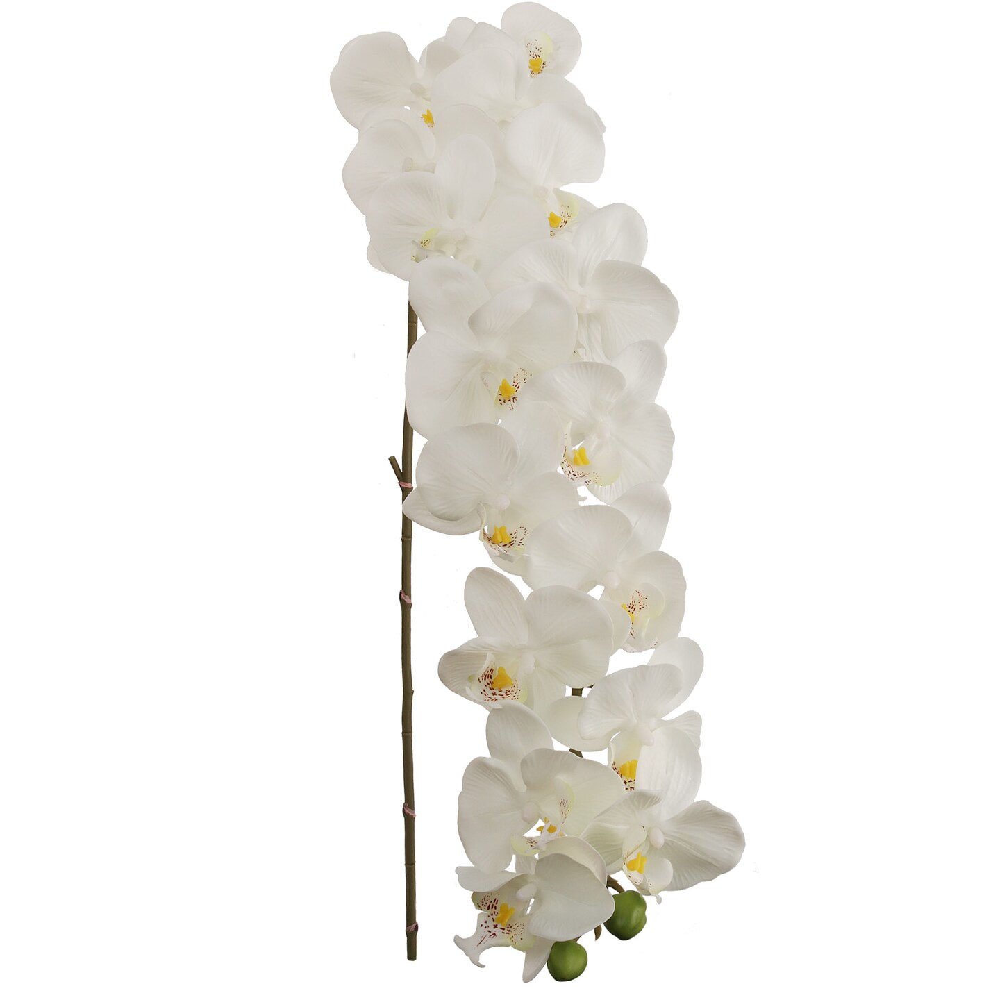 White Phalaenopsis Orchid Stem with 16 Silk Flowers &#x26; Bud by Floral Home&#xAE;
