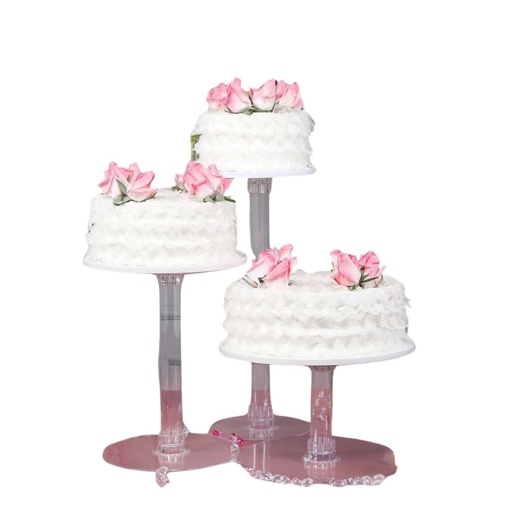 3-Tier Clear Cake Stand for Wedding &#x26; Party Catering