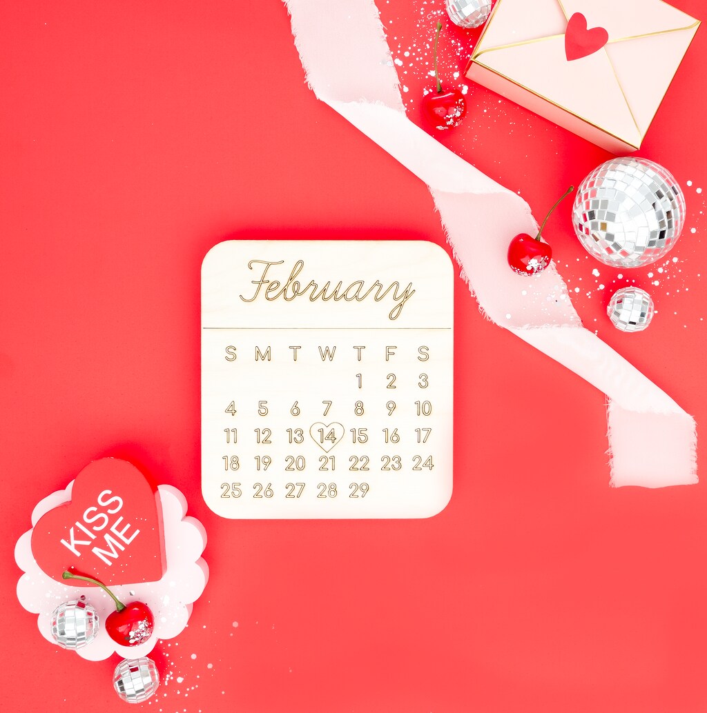 February Calendar Wood Cutout From 3&#x201D;-23&#x201D; Valentine Decor | Woodpeckers