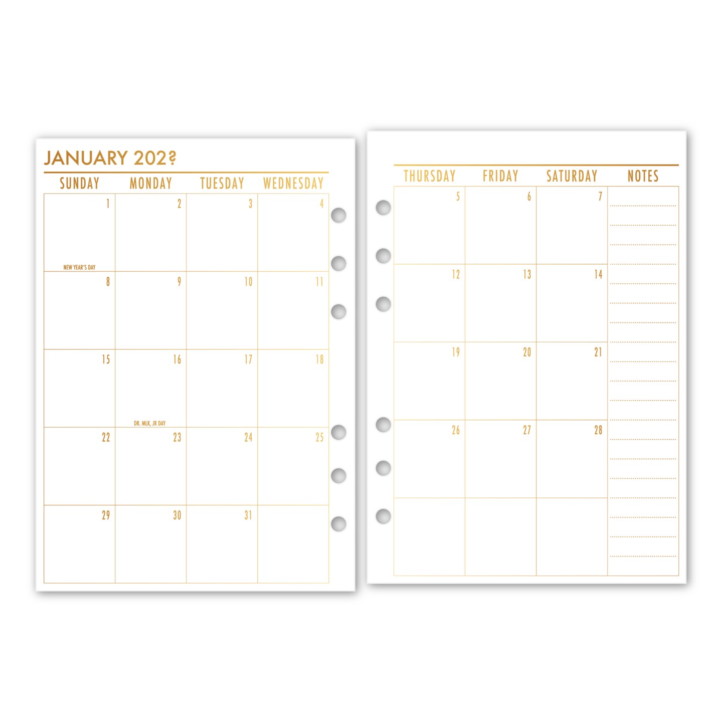 Custom Monthly Grid Planner | 24 Month Planner | Monthly Calendar | outlet Personalized Planning Gift | Faux Foil | Rose Gold Constellations