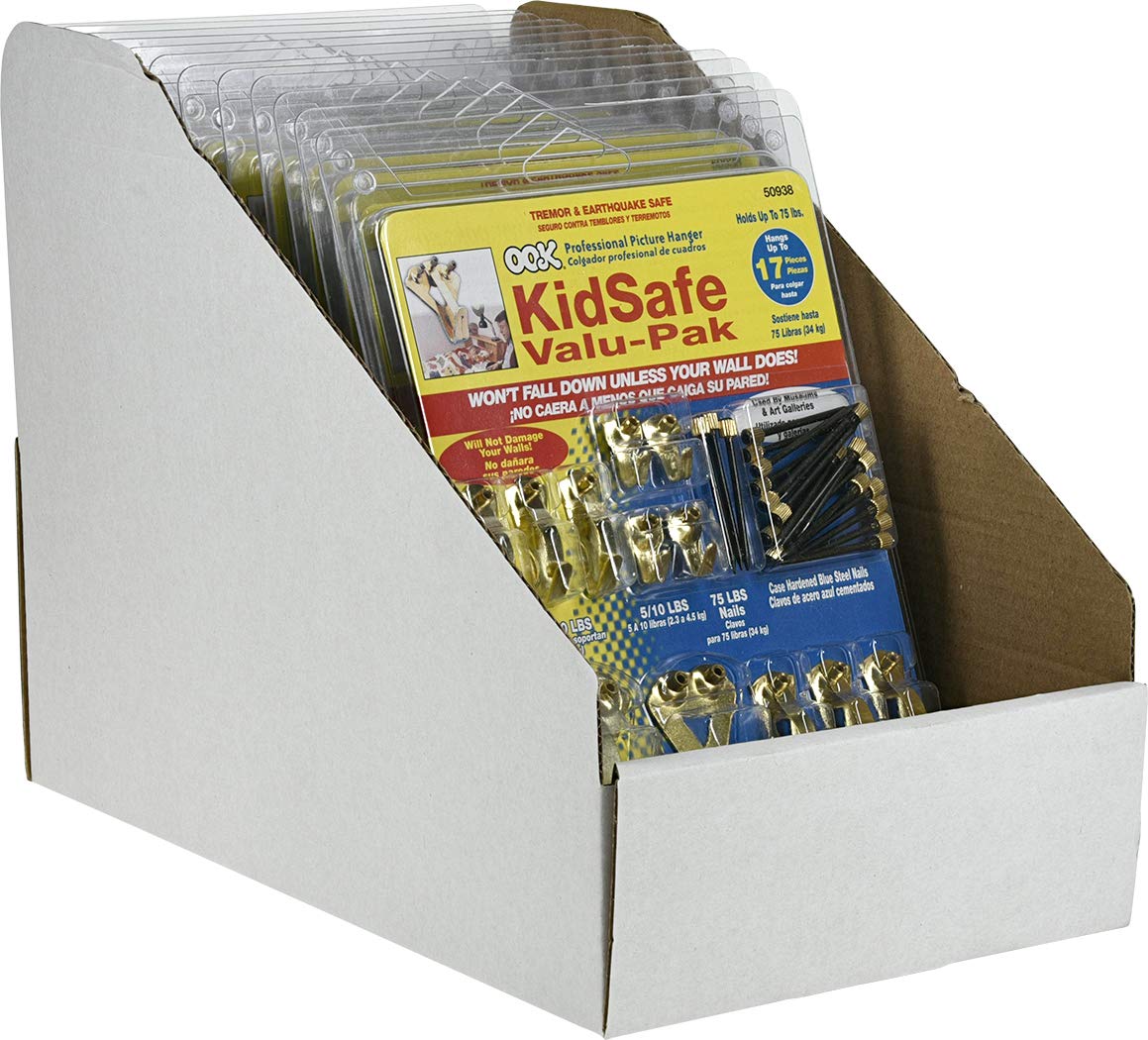 Picture Hangers, Art Hangers, Kid Safe, Brass, Reusable Picture Hooks, 10-75lb (Value Pack)