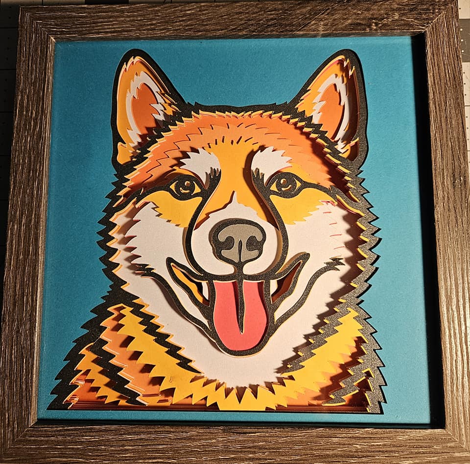 Red Shiba Inu Smile 8x8 3D Shadow Box Art MakerPlace by Michaels
