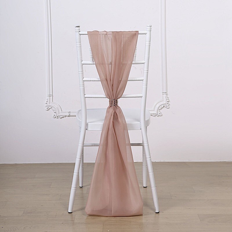 Extra Wide Premium Chiffon Chair Sashes Wedding Party Decor