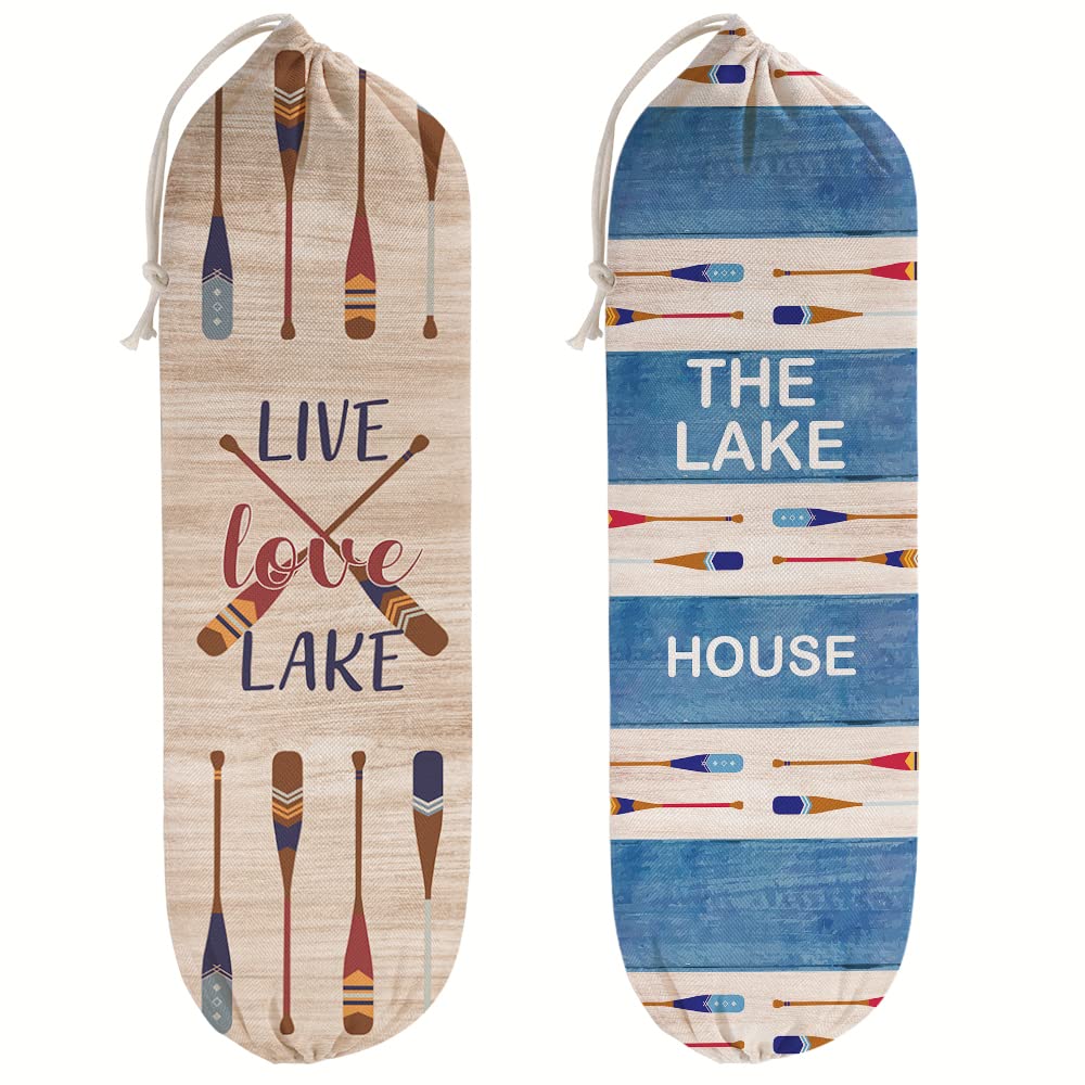 2 Pieces Lake House Decor Plastic Grocery Store Bag Holder Dispenser  Kitchen Grocery Bag Storage and Organization, Kitchen Decor, Lake House Decor for the Home