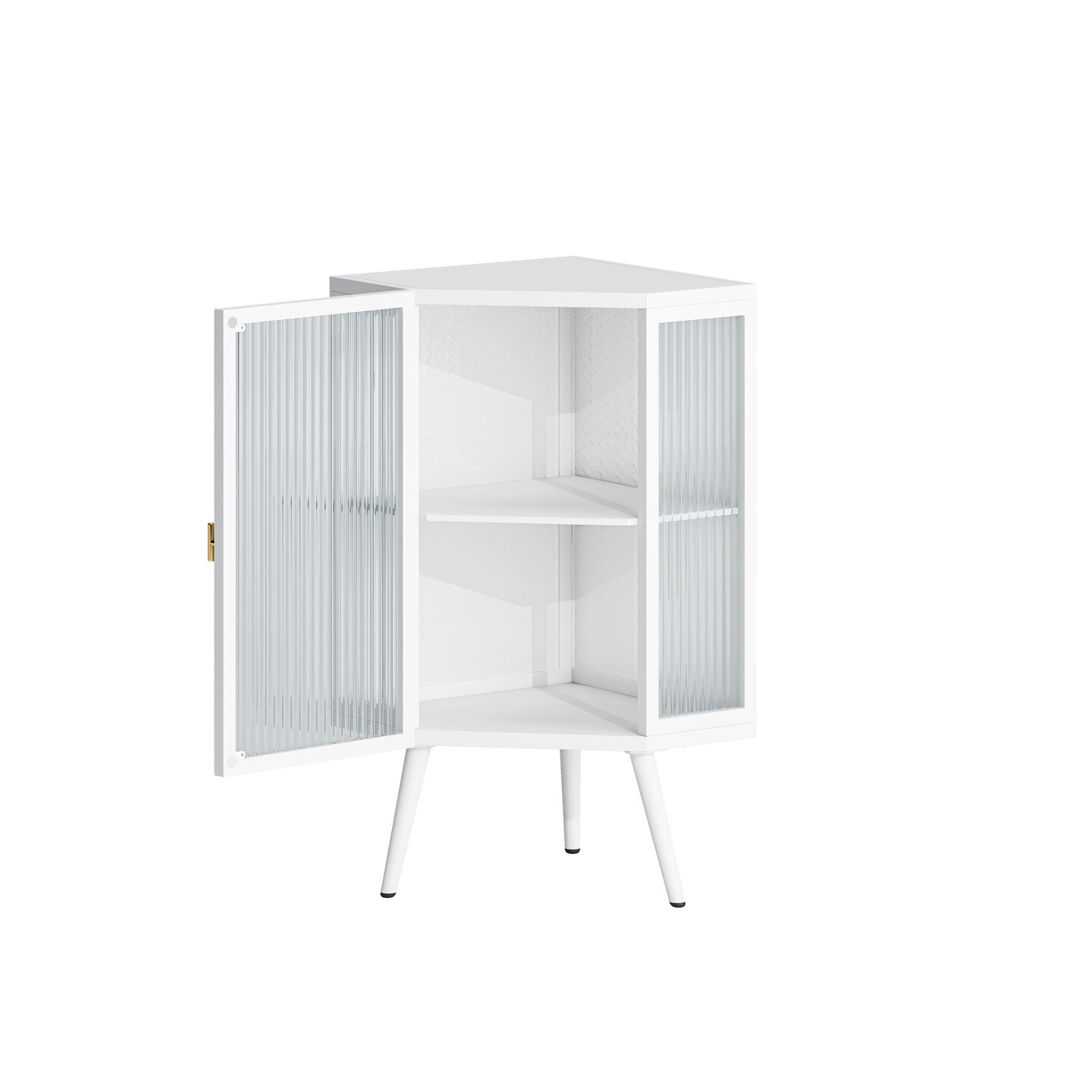 Modern Iron and Glass Corner Cabinet | 28.66 | Organize in style