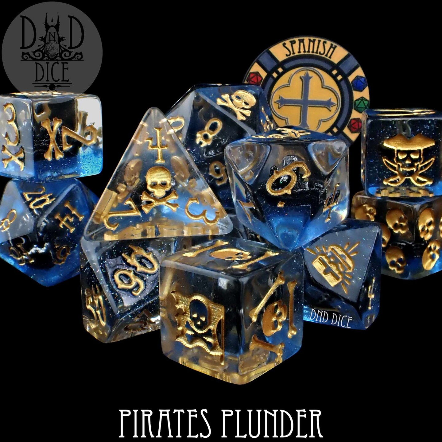 Pirates Plunder Exclusive 11 Dice Set | Anne Bonny and Blackbeard ...