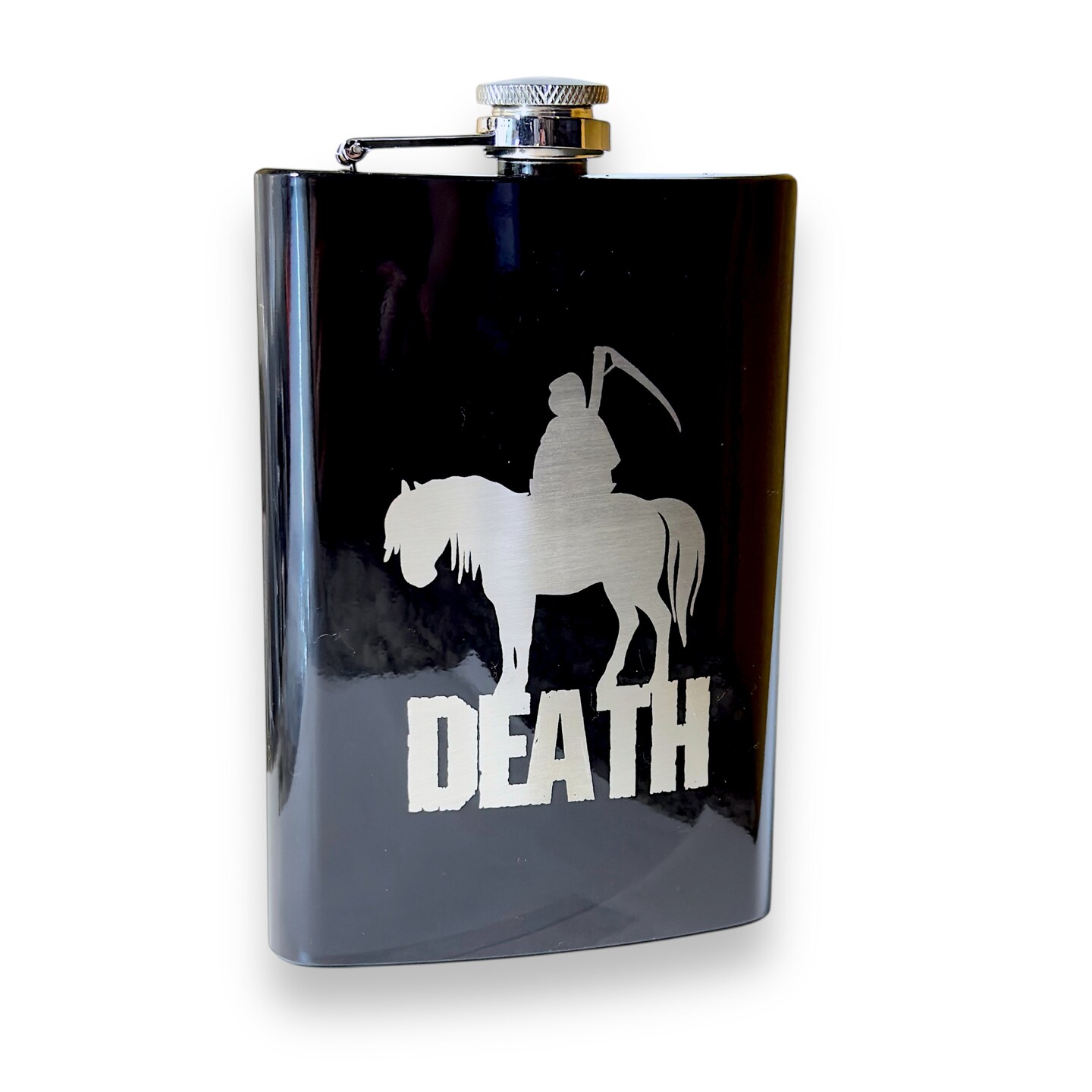 8oz BLACK Death Four Horsemen of the Apocalypse Flask 8oz BLACK Death Four Horsemen of the Apocalypse Flask