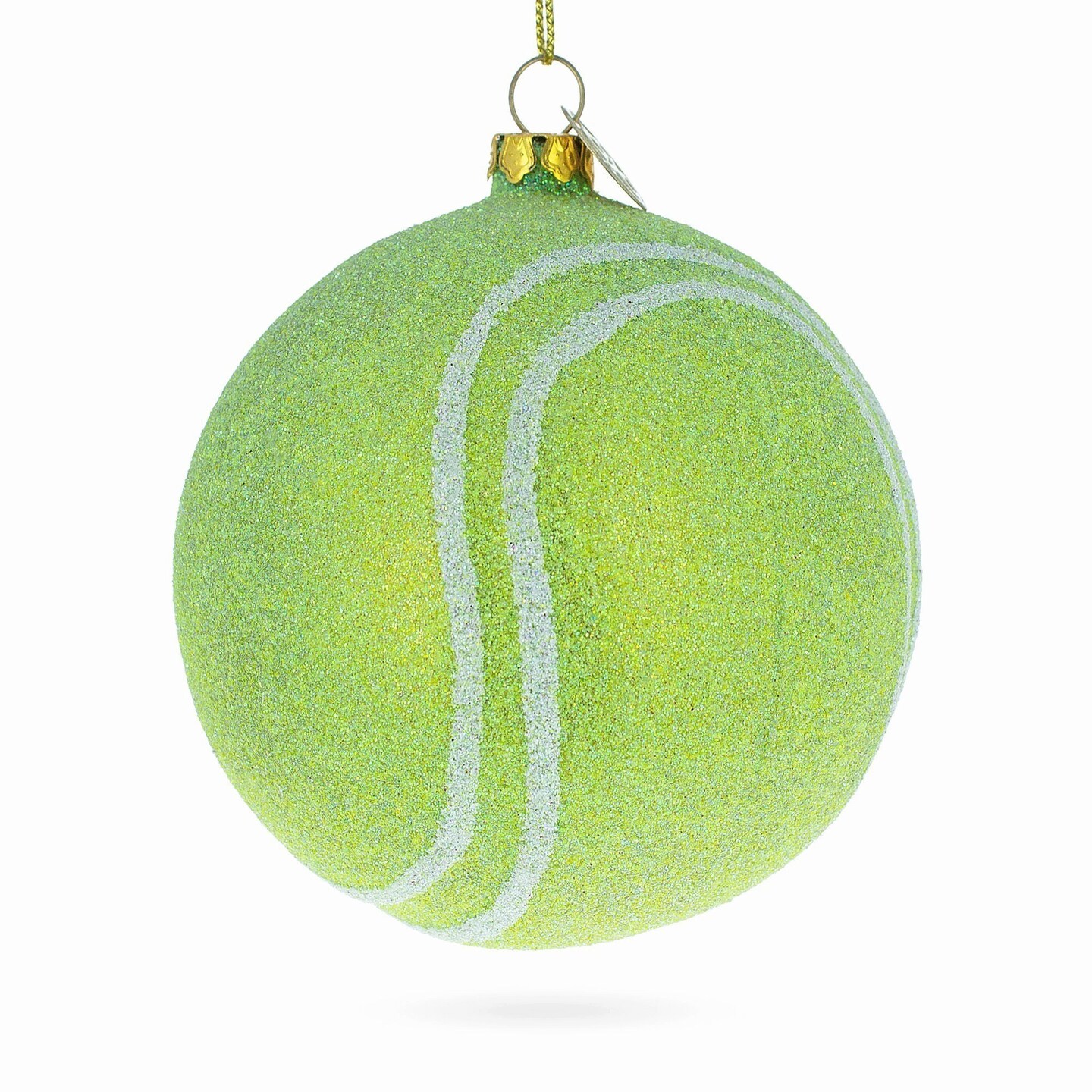 Vivid Tennis Ball - Blown Glass Christmas Ornament