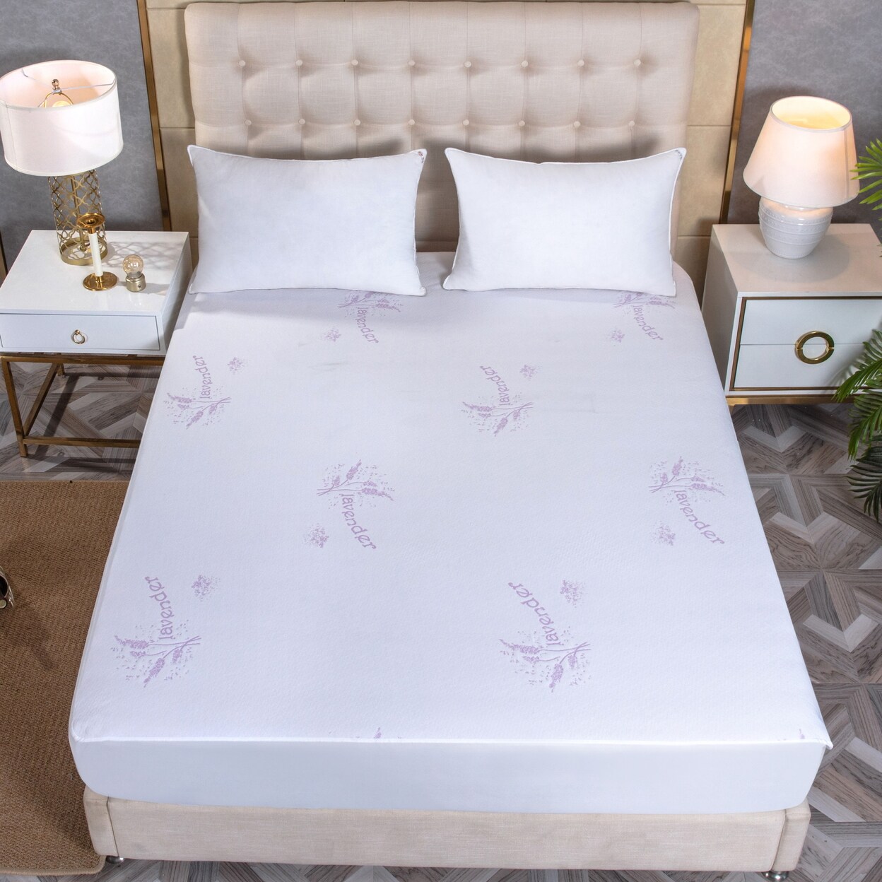 Bibb Home   Lavender Infused Scented Hypoallergenic Mattress Pad