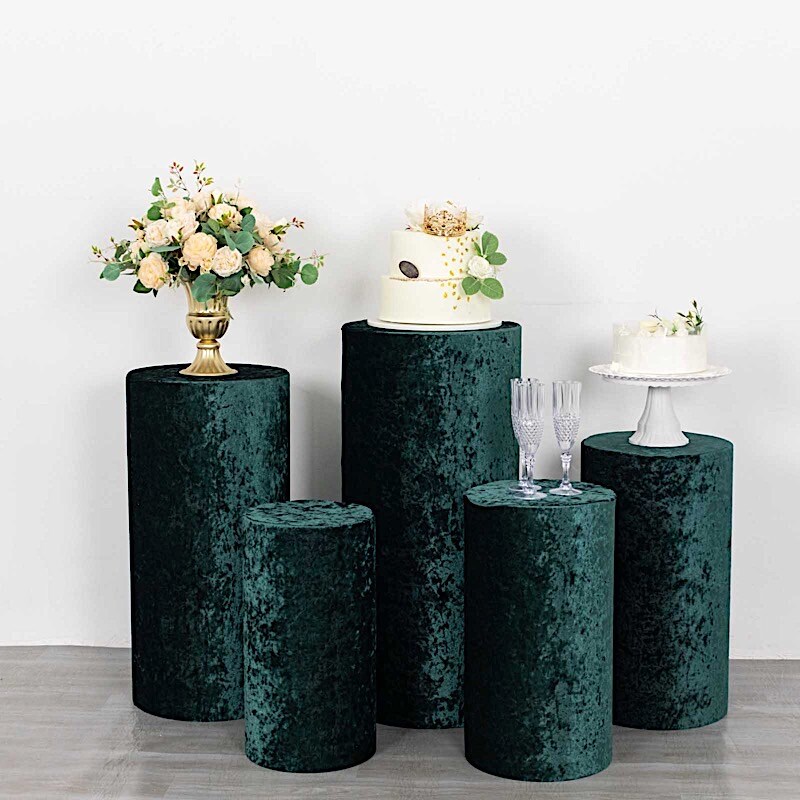 5 Cylinder Pedestal Crushed Velvet Display STAND COVERS