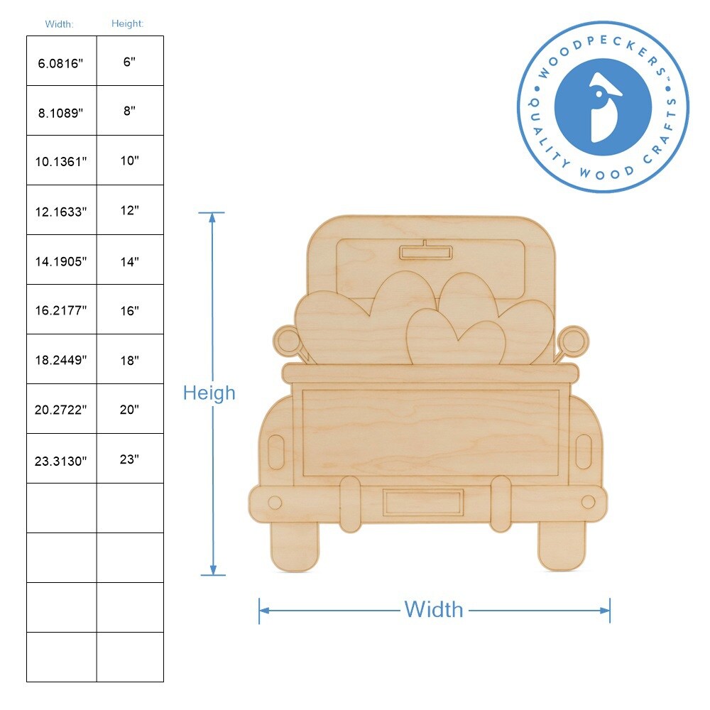 Beetle Car with Heart Cargo Wood Cutout From 6&#x201D;-23&#x201D;| Woodpeckers