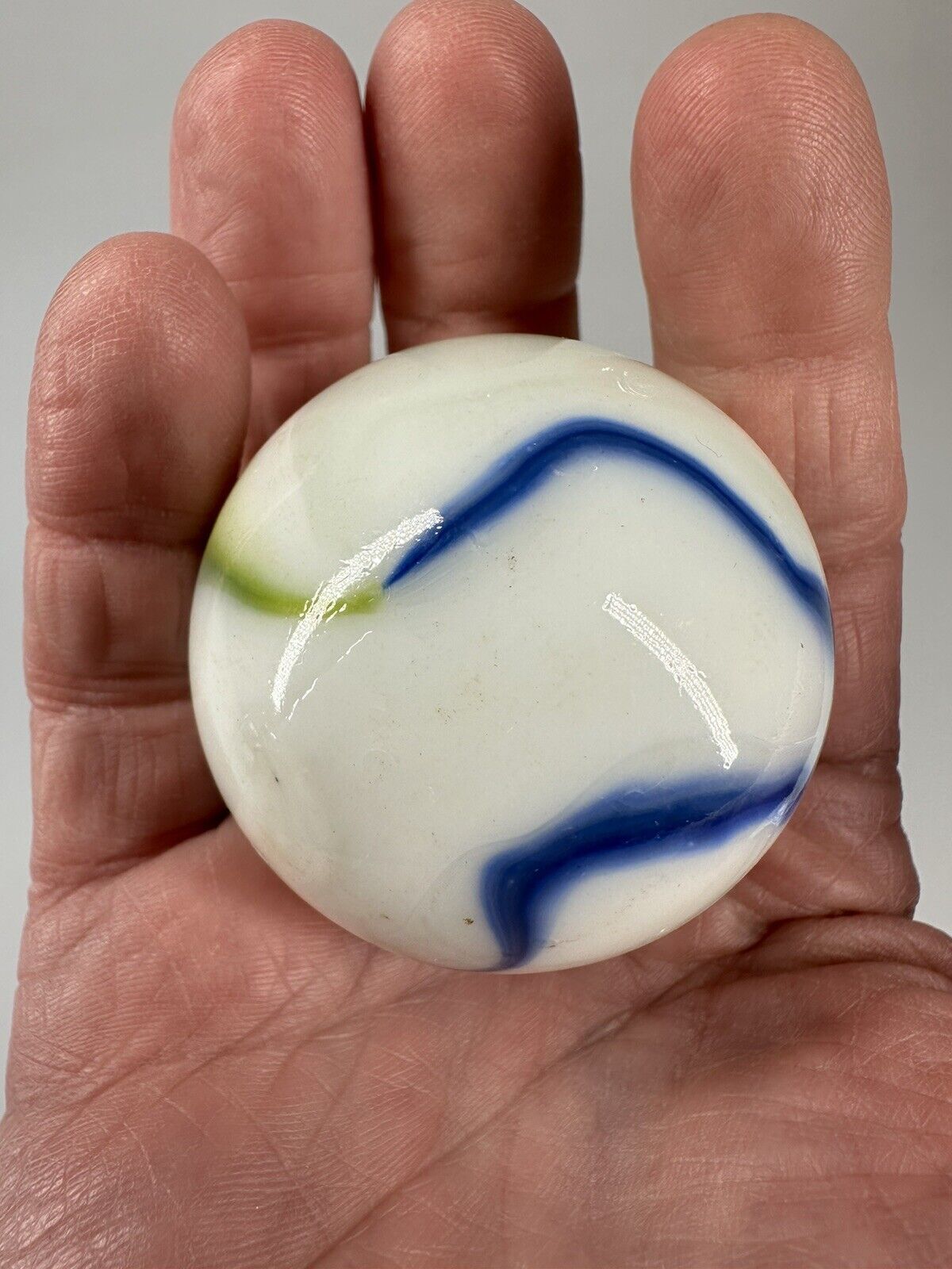 Toe Breaker 50mm (2&#x22;) GLORY Green/Blue/Red Swirl Marbles glass Toebreaker HUGE
