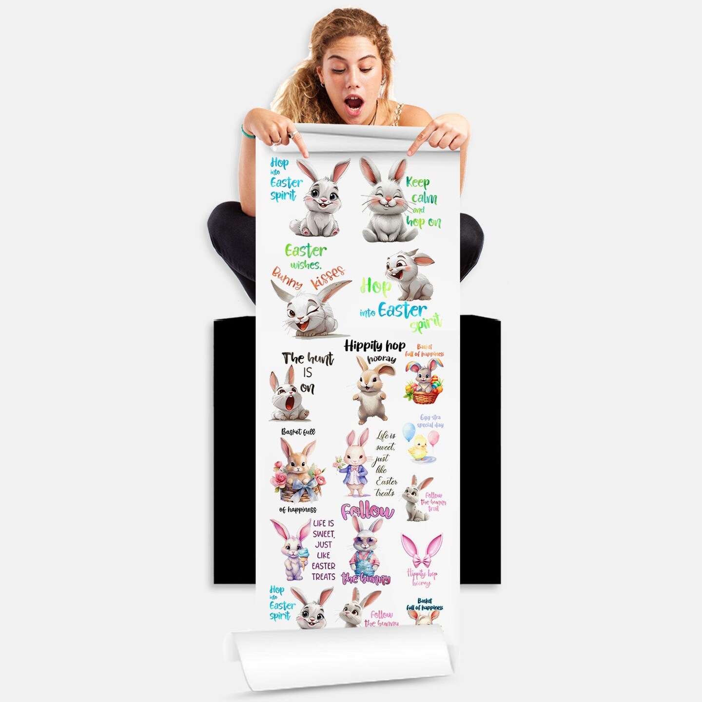 Easter Bunny Quotes Direct-to-Film Transfer Gang Sheets - 22x60