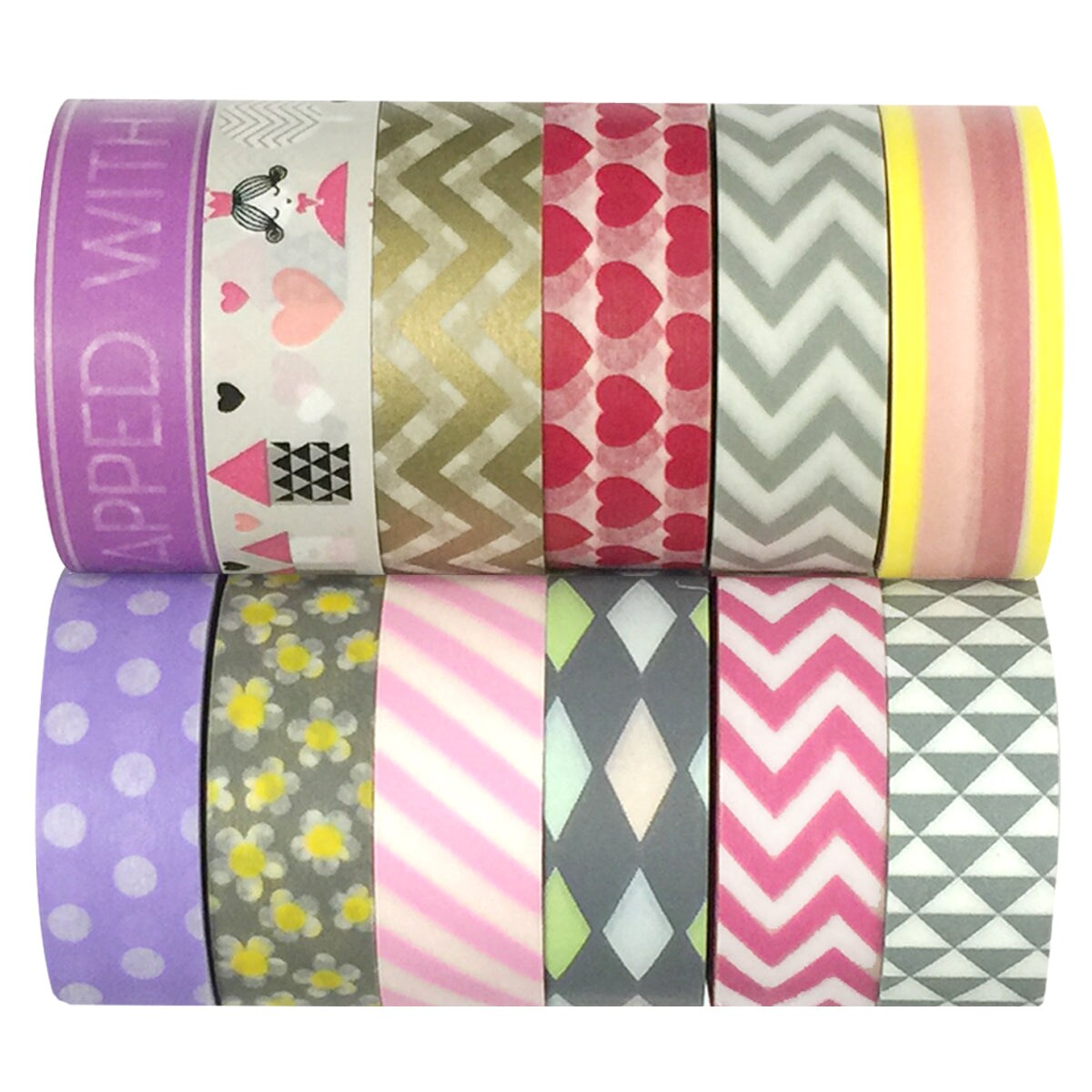 Wrapables Washi Tapes Decorative Masking Tapes, Set of 12, ADSET19