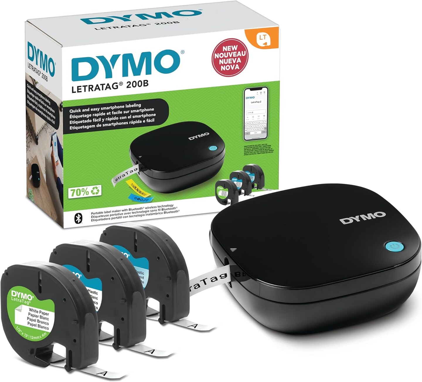 DYMO® Letra Tag 200B Bluetooth Label Maker Value Pack | Compact Label Printer