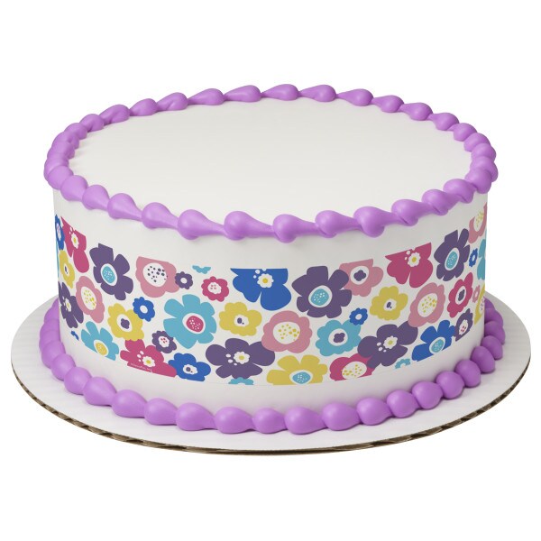 Bohemian Poppies Edible Cake Topper Image Strips