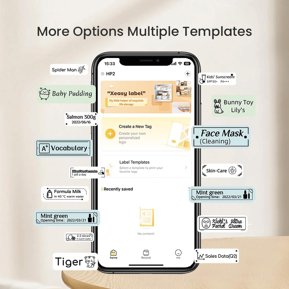 Vretti® HP3 Label Machine Maker with Tape | Portable Thermal Mini Label Printer