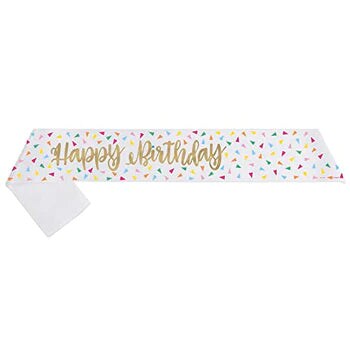 Gold Foil Stamping &#x22;Happy Birthday&#x22; Sash, 1ct