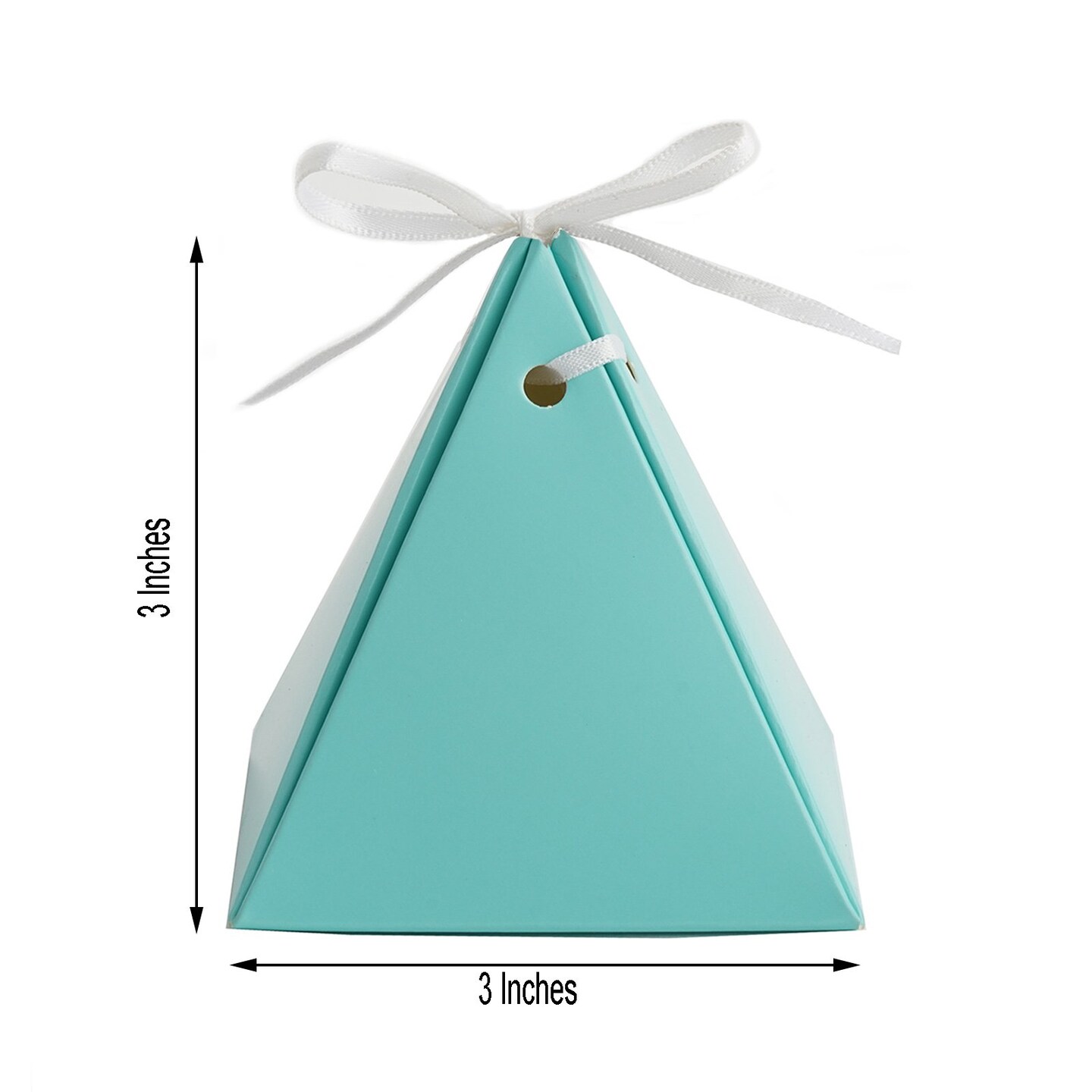 Elegant Pyramid Favor Boxes with Satin Ribbons Wedding Party Decor