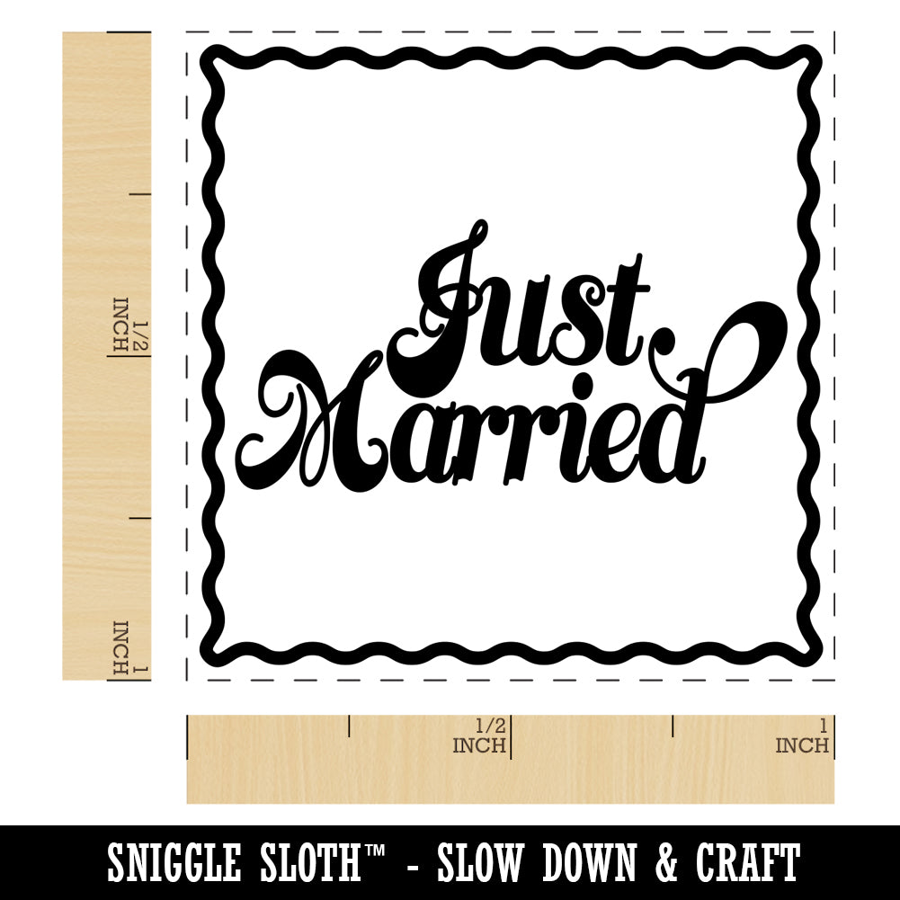 Just Married Elegant Text Self-Inking Rubber Stamp Ink Stamper