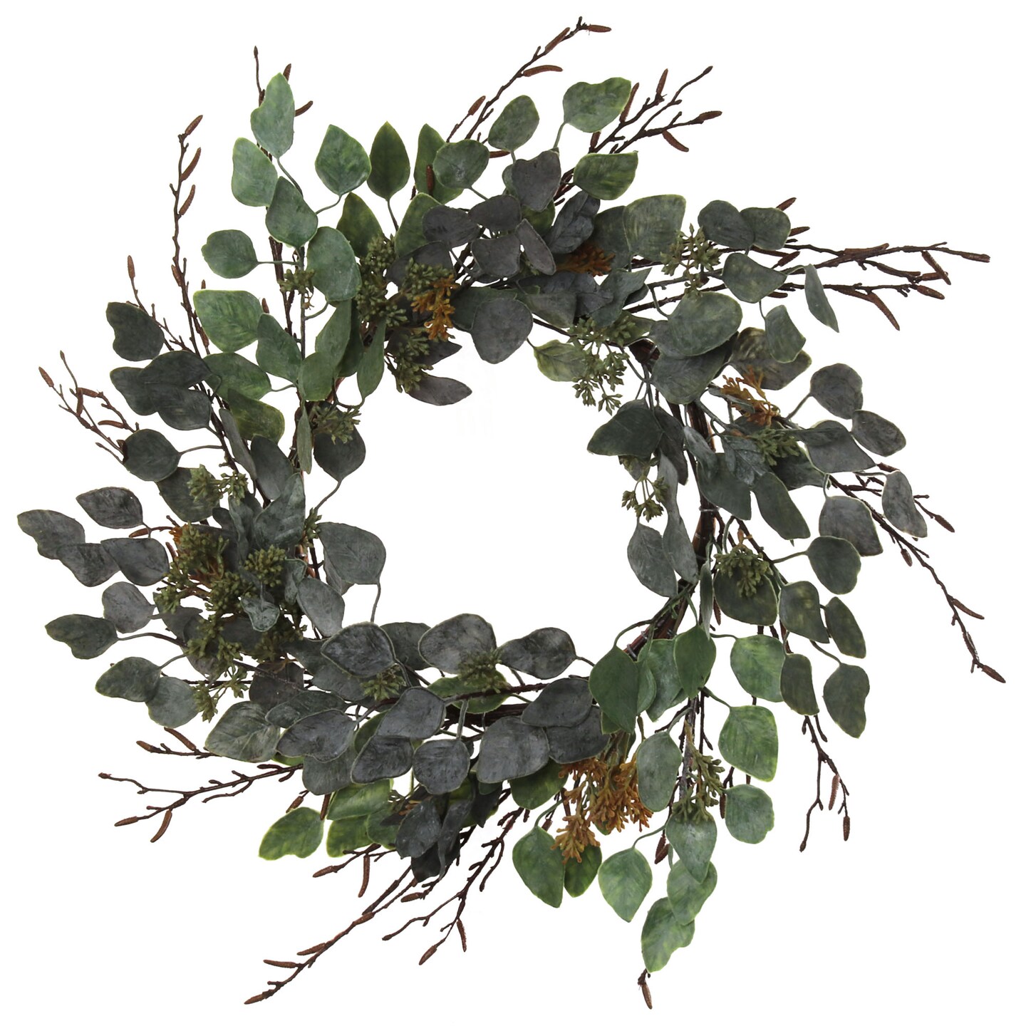 24&#x22; UV Eucalyptus Wreath with Hanging Loop by Floral Home&#xAE;