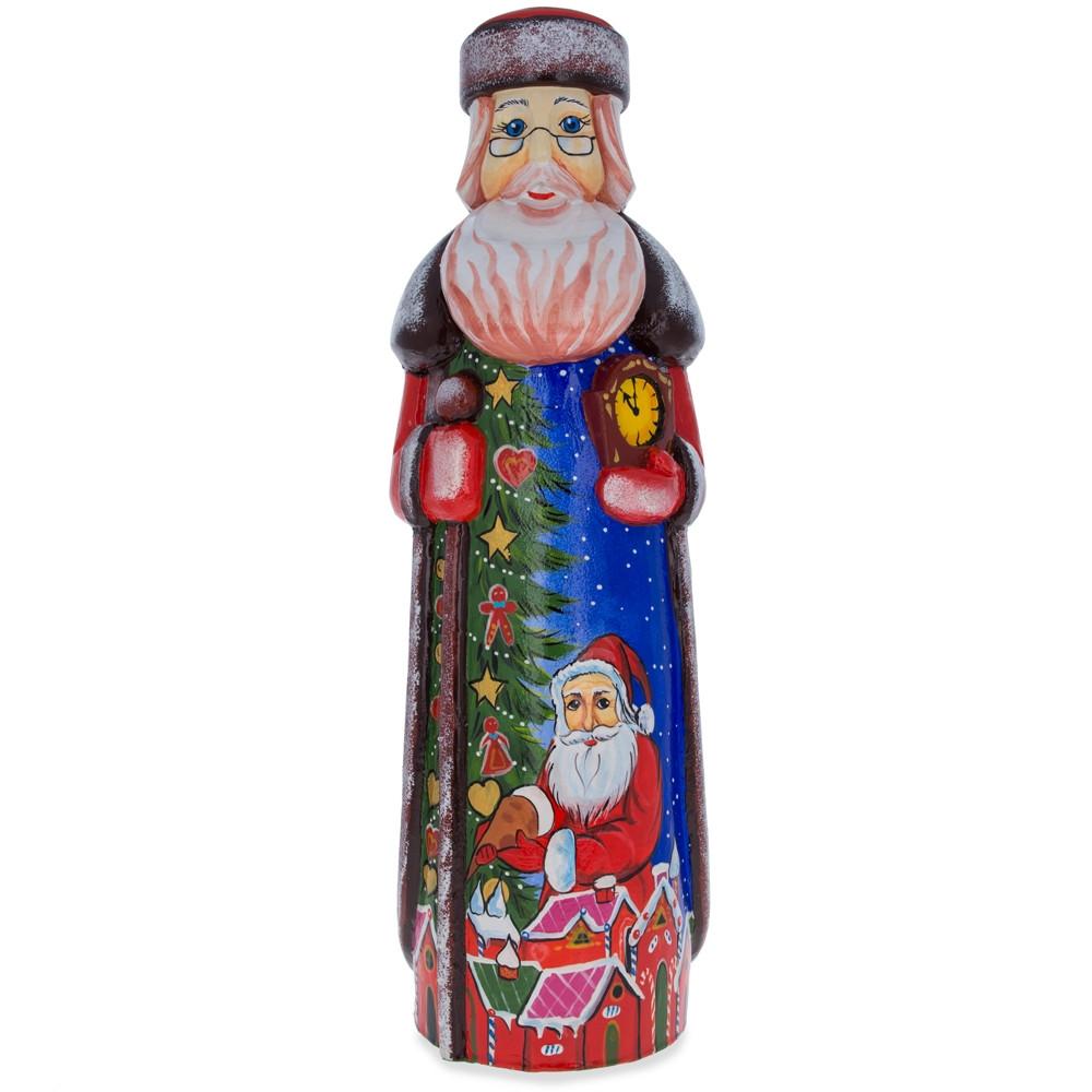 Santa Delivering Christmas Gifts Hand Carved Solid Wood Santa 11 Inches