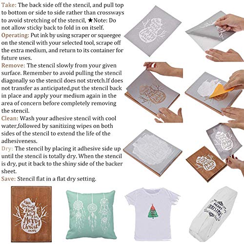 Self-Adhesive Silk Screen Printing Stencil, Love Theme Reusable Sign Stencils Mesh Transfers for Painting on Wood Decoration DIY T-Shirt Fabric, Beard Old Man