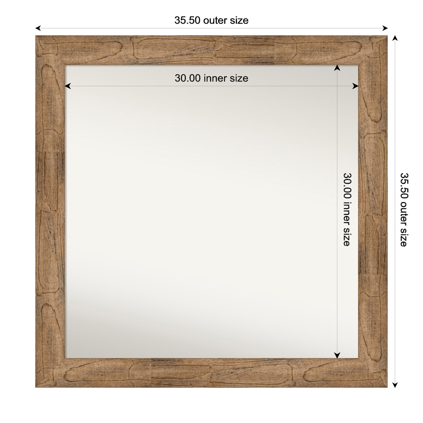 Owl Brown Non-Beveled Custom Framed Bathroom Vanity Wall Mirror