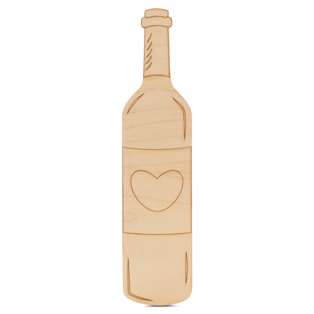 Valentine Wine Bottle Wood Cutout, From 6”-23”, Valentine Craft | Woodpeckers