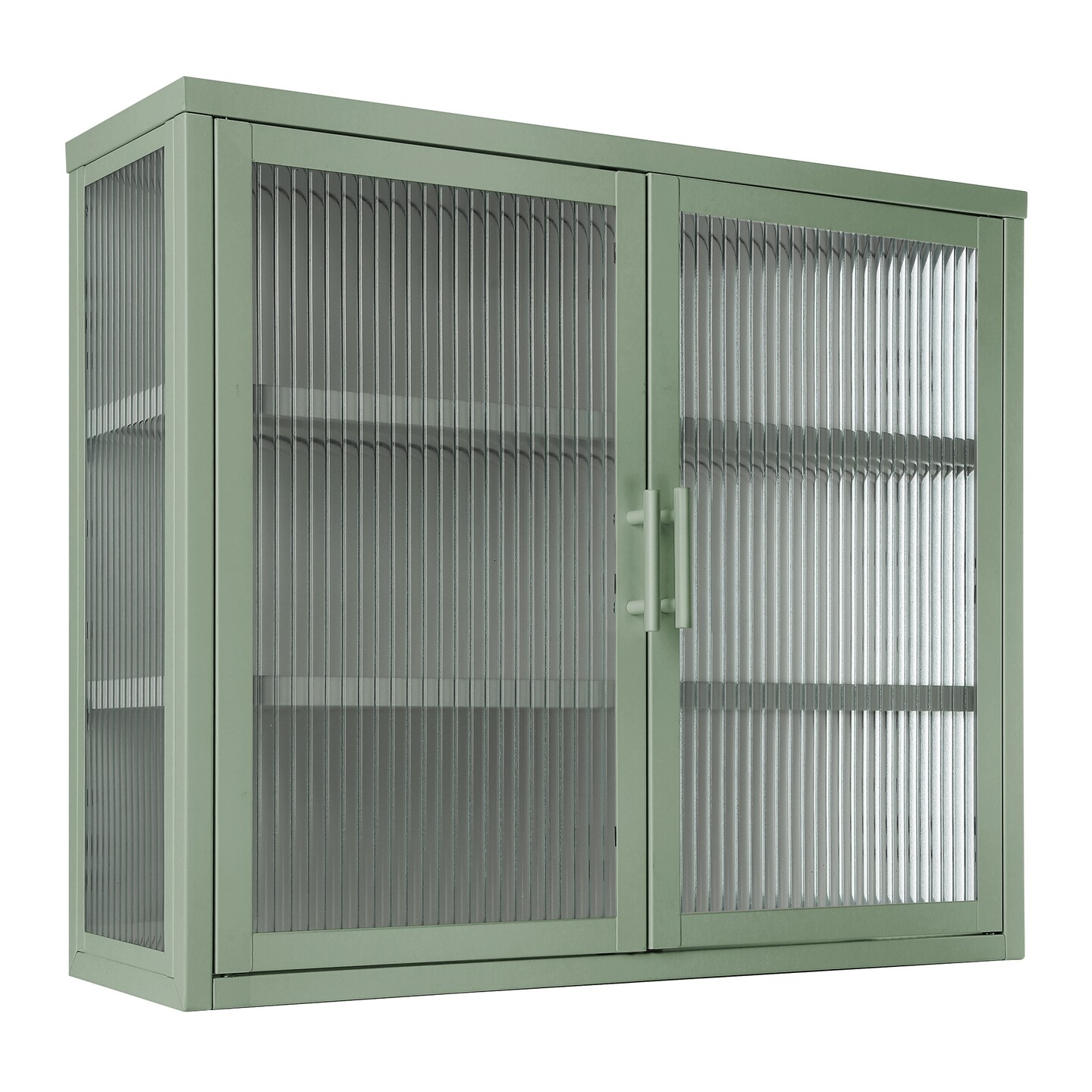 Vintage Mint Green Double Glass Door Wall Cabinet | 70*23*60cm / 27.6*9.1*23.6in | Elevate Your Space