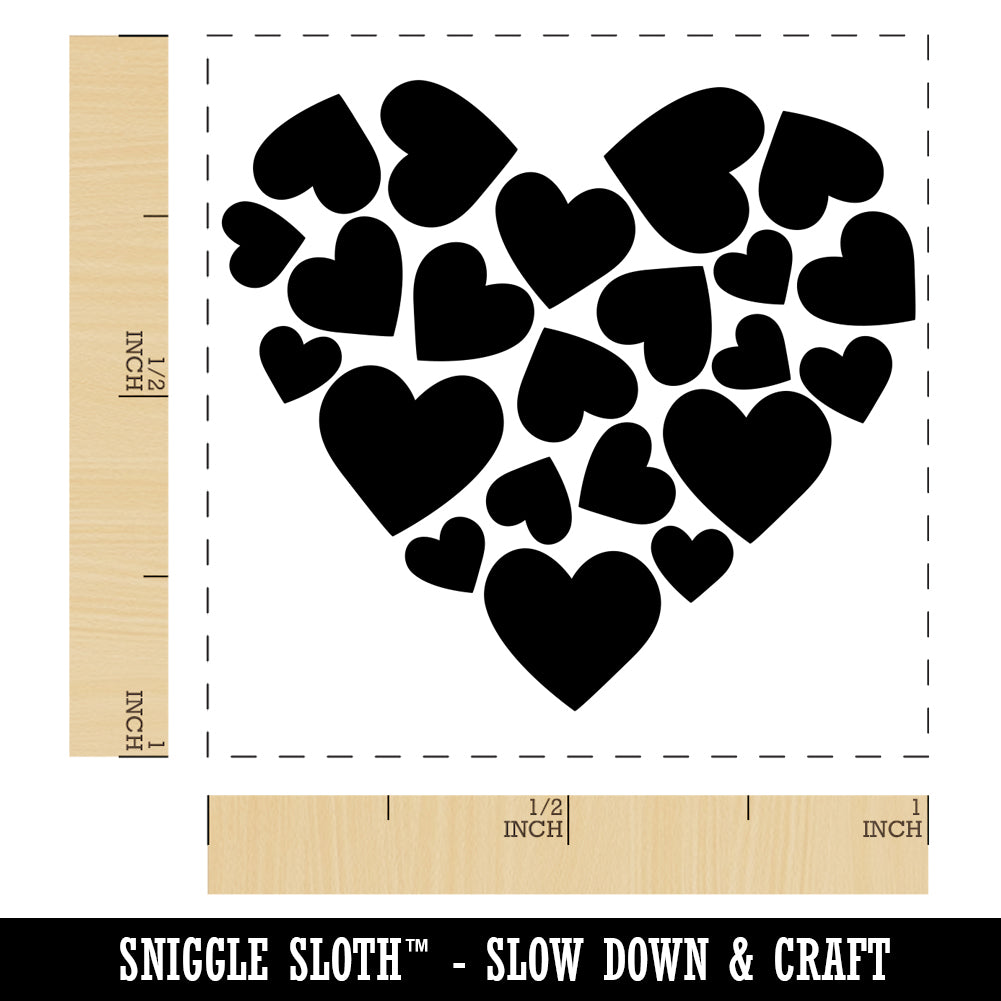 Hearts In Heart Valentines Day Self Inking Rubber Stamp Ink Stamper